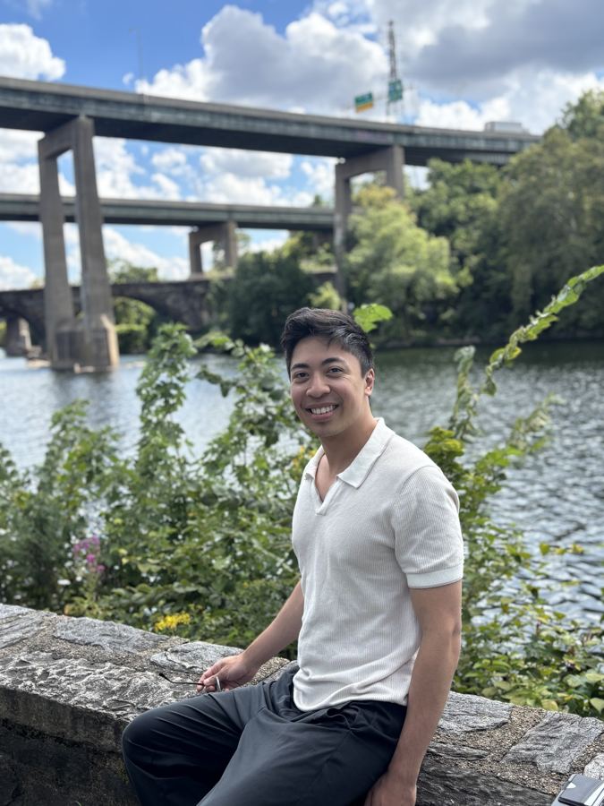 Michael by the river in Philadelphia